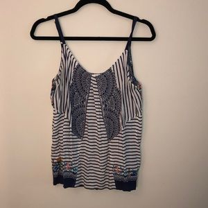 Cabi blue and white striped top